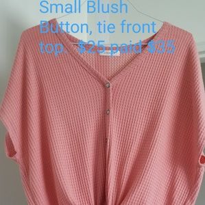 Boutique Button front tie front top